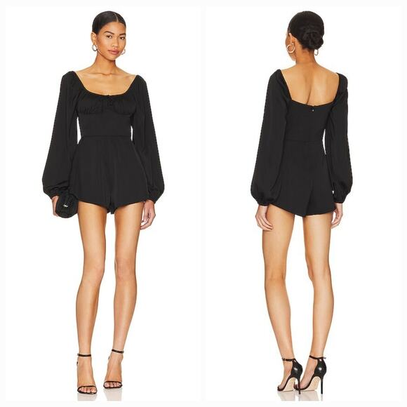 MORE TO COME Katie Sweetheart Romper in Black Small - Picture 1 of 13